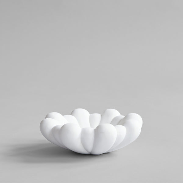 BLOOM White Ceramic Bowl for Candle Sand